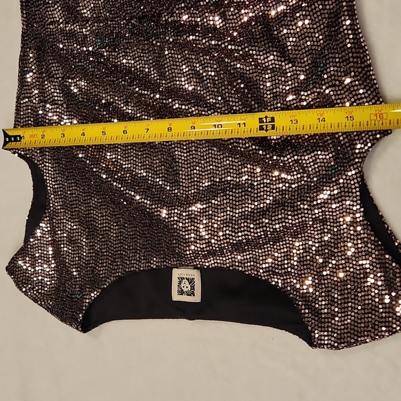 NWT ANNE KLEIN size 4 gold sequin dress - Picture 8 of 13